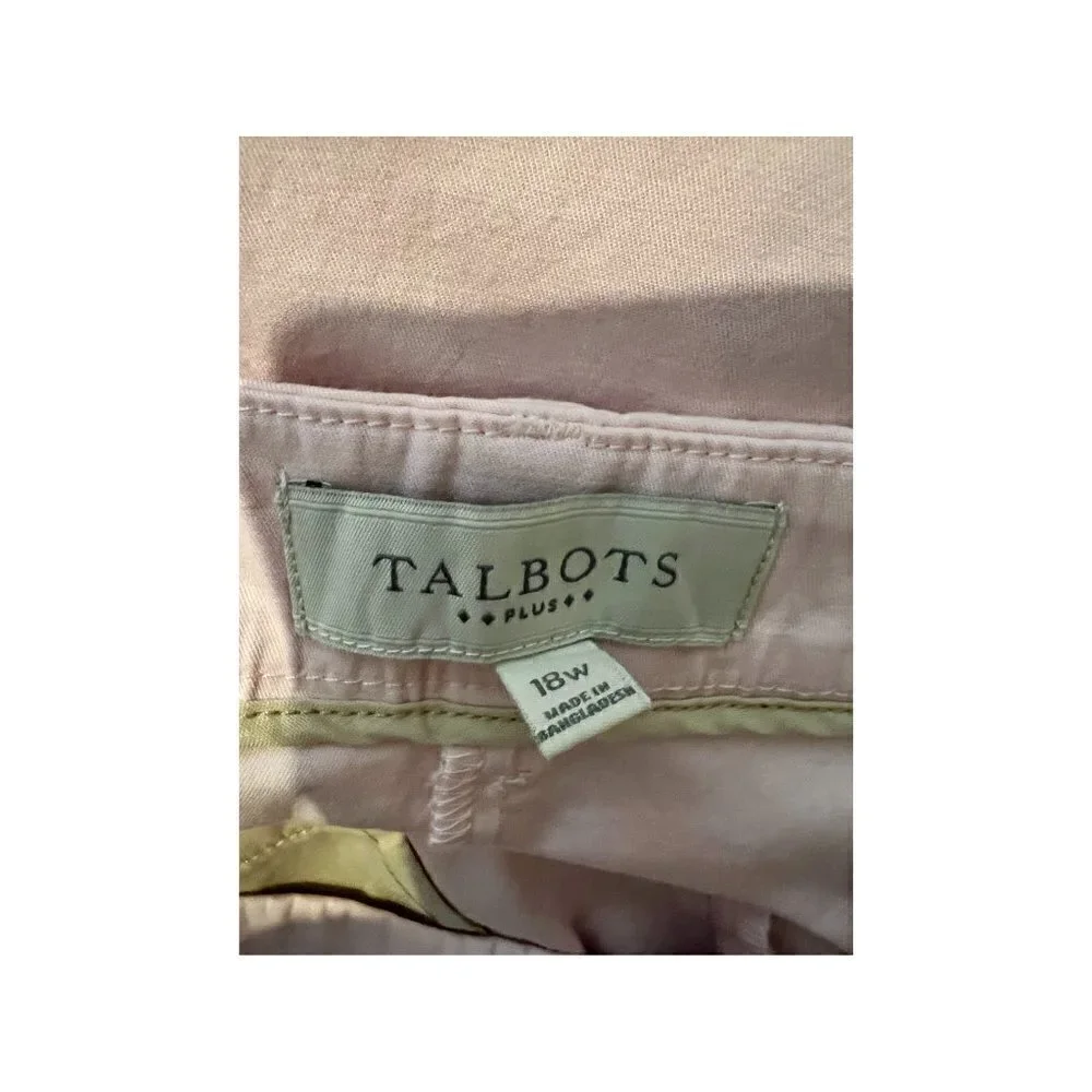 Talbots Women's Skimmer Capri Pants, Pink, 18W